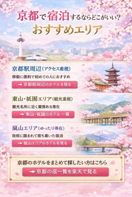 京都で宿泊するならどこがいい？おすすめエリア